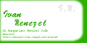 ivan menczel business card