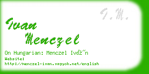 ivan menczel business card